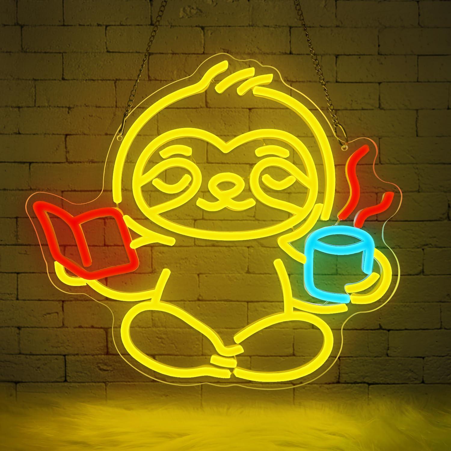 Lighting Decor For Home - Sloth Neon Sign USB Dimmable LED
