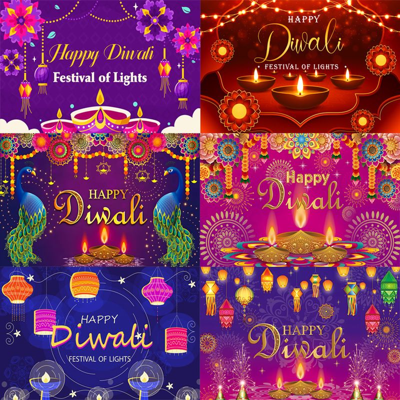 Lighting Decoration For Diwali - VIKAMA Happy Diwali Backdrop Festival of