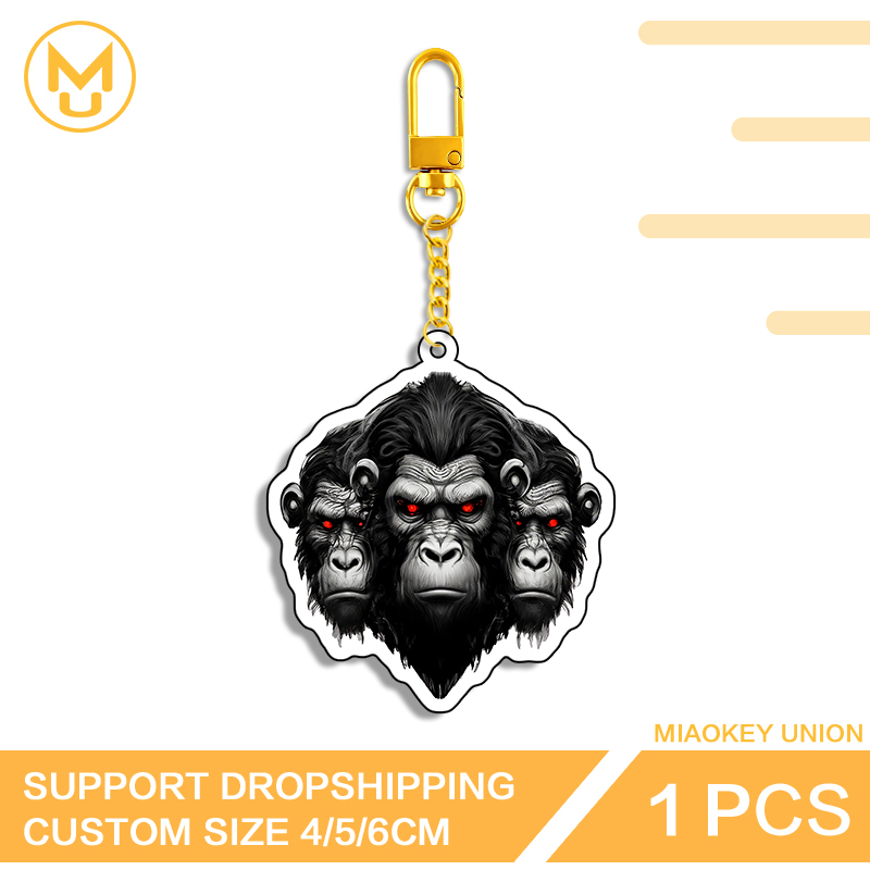 Union Lighting & Decor - Three Chimpanzee Heads Keyring Lighting Furry