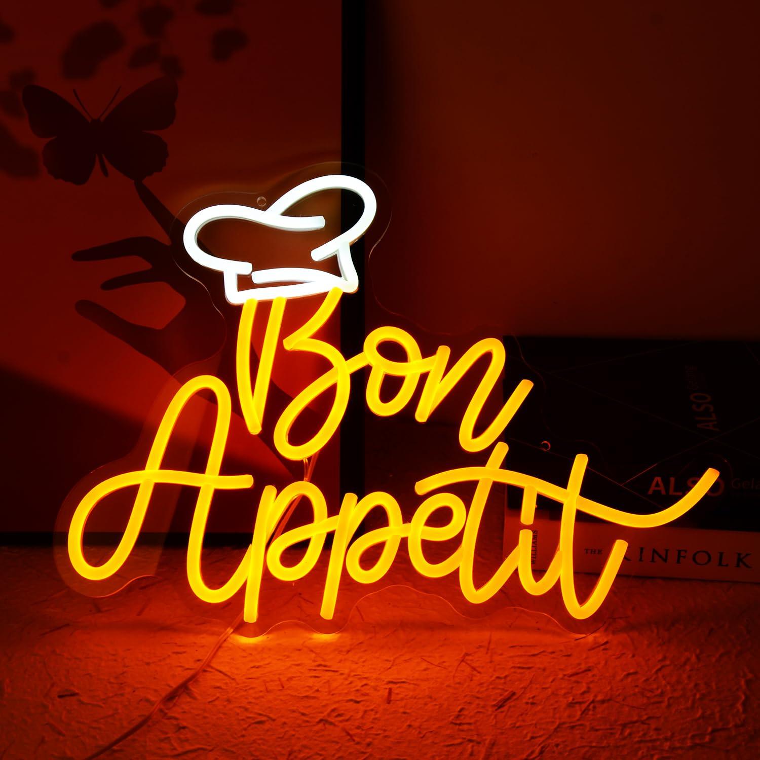 Lighting Decor For Home - Bon Appetit Chef Hat Neon Sign