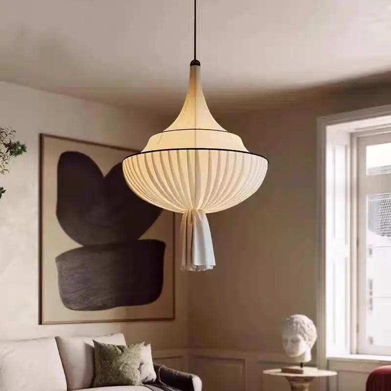 Japanese Lighting Decor - Japanese Retro Wabi Sabi Cloth Chandelier