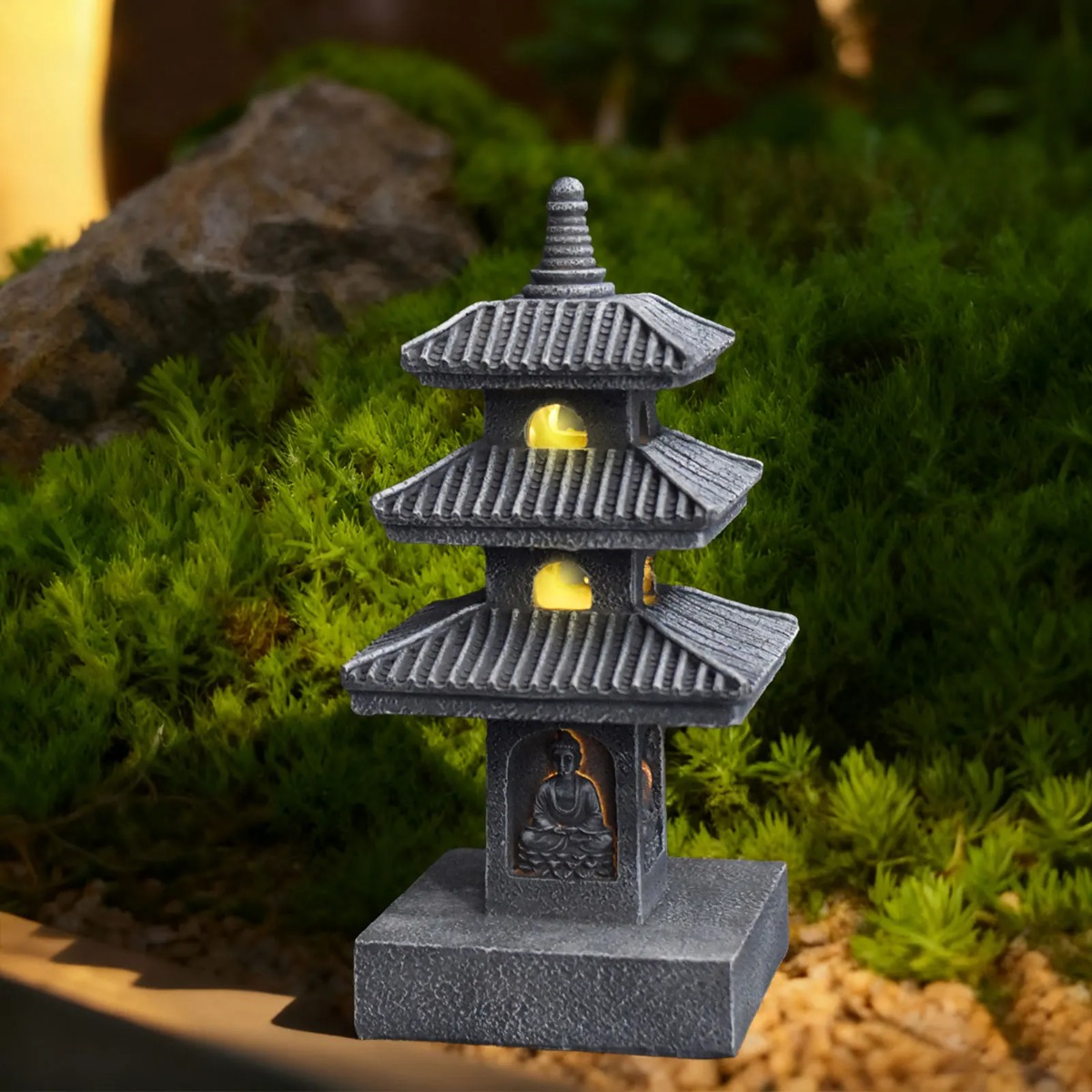 Japanese Lighting Decor - Solar Garden Lights Outdoor Lantern Waterproof