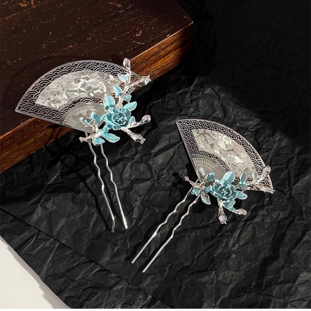 Decor Lighting Fans - New Chinese-Style Fan-Shaped Hairpin, Exquisite, Light