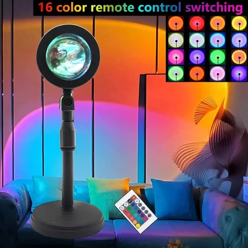 Sunset Lamp Projection - 16 Color Sunset Lamp,RGB Mood Lighting,Floor