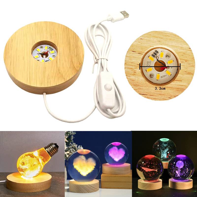 Resin Art Display Round Wood C - огляд і ціна Lighting Decoration Stand