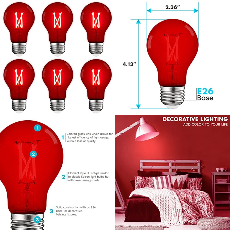 A19 Edison LED Light Bulbs, 4. - огляд і ціна Lighting Decor Outdoor