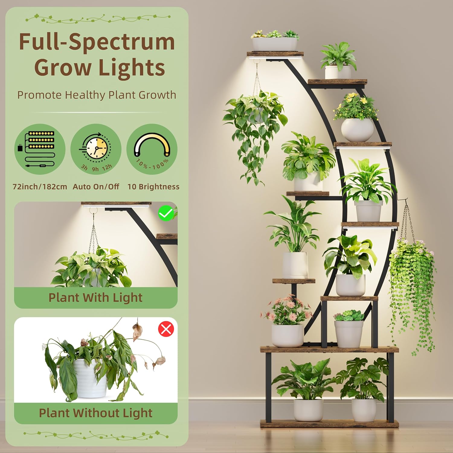 Indoor Plant Stand with Grow L - огляд і ціна Lighting Decoration Stand