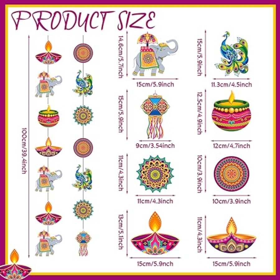 8 Pcs Happy Diwali Hanging Dec - огляд і ціна Lighting Decoration For Diwali