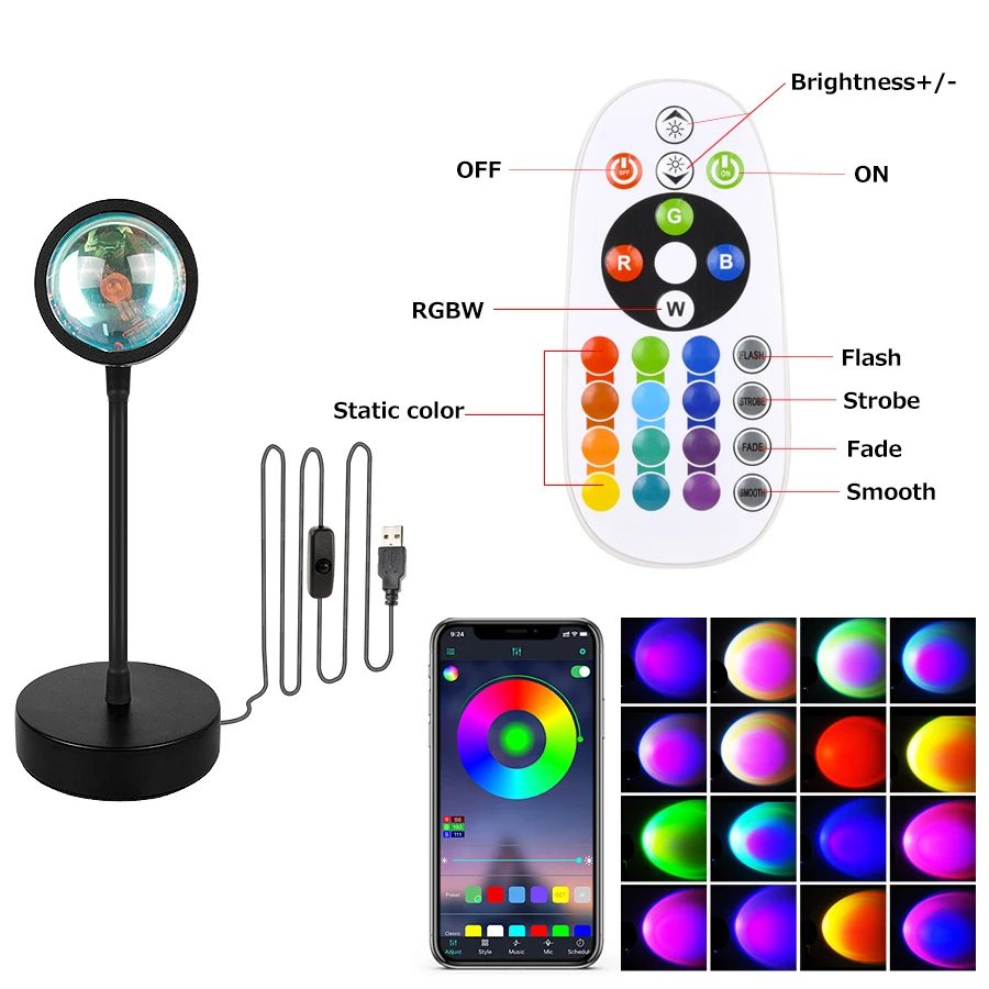 Sunset Projector Lamp Bluetoot - огляд і ціна Sunset Lamp Projection