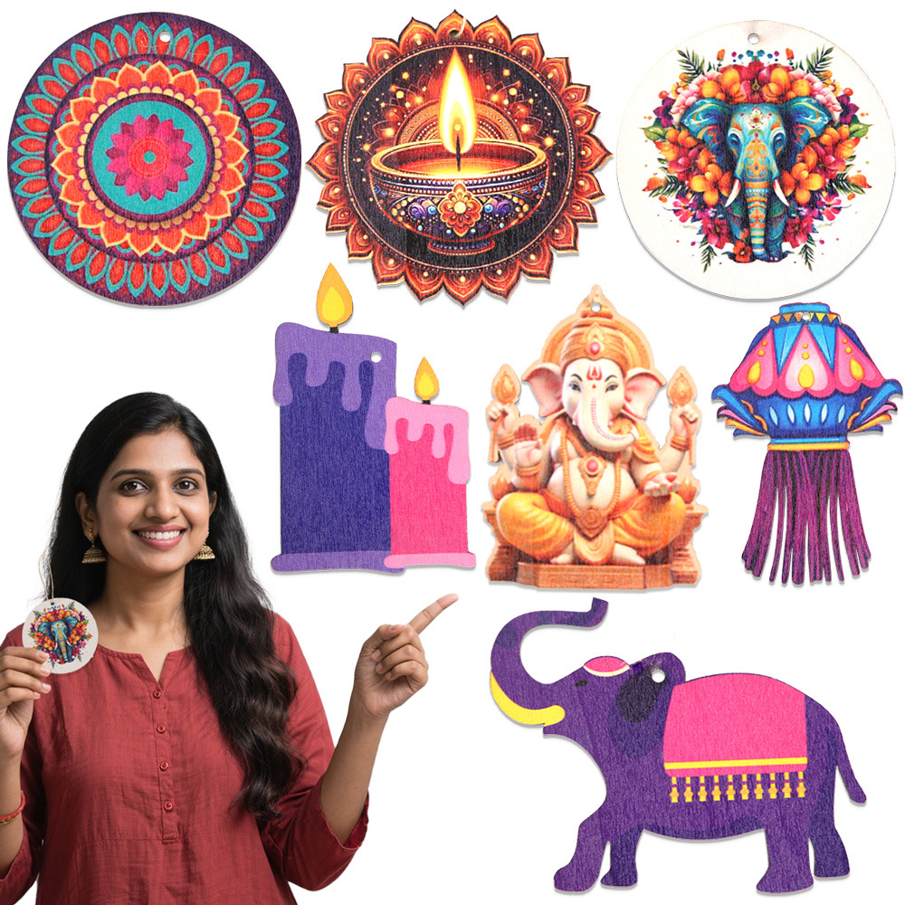 Diwali Themed Decor - Wooden C - огляд і ціна Lighting Decoration For Diwali