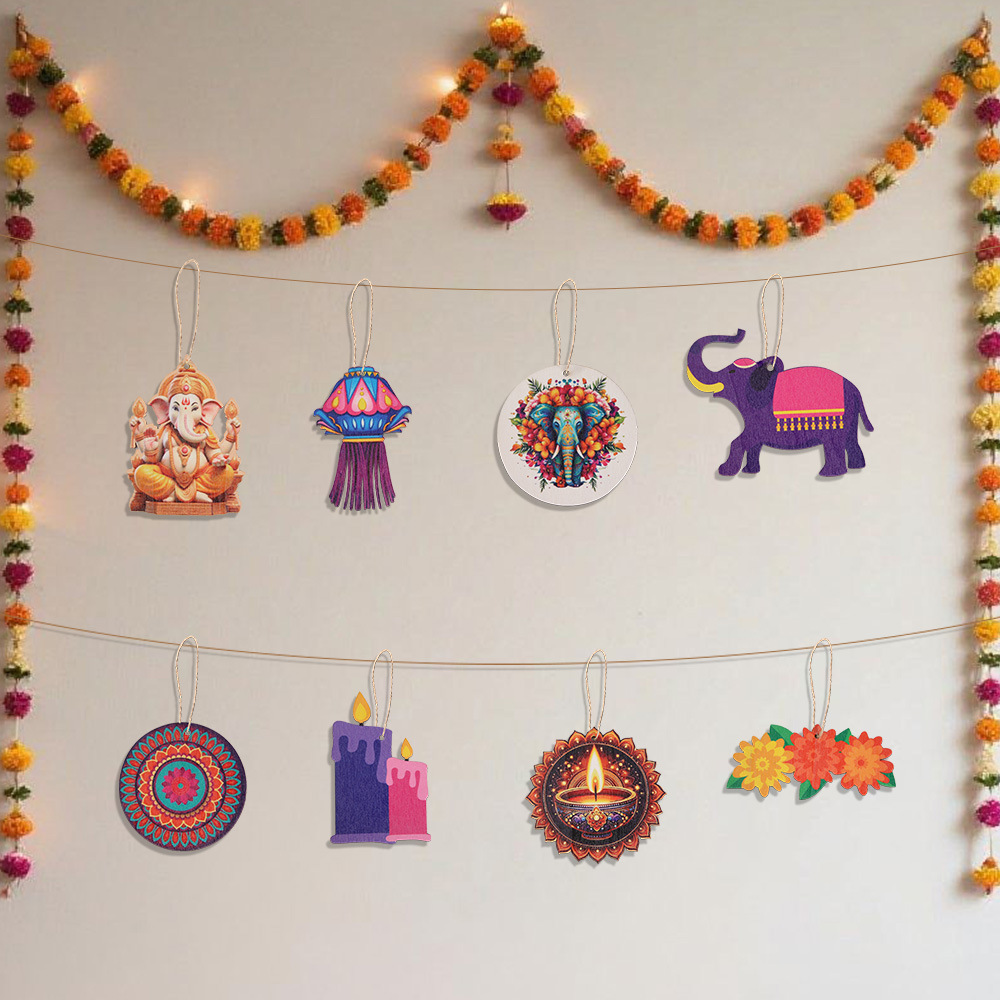 Diwali Themed Decor - Wooden C - огляд і ціна Lighting Decoration For Diwali