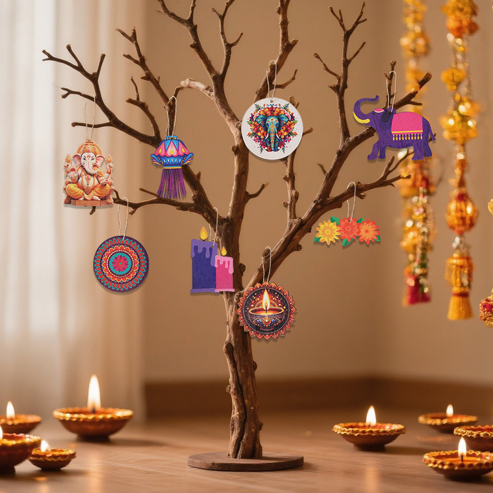Diwali Themed Decor - Wooden C - огляд і ціна Lighting Decoration For Diwali