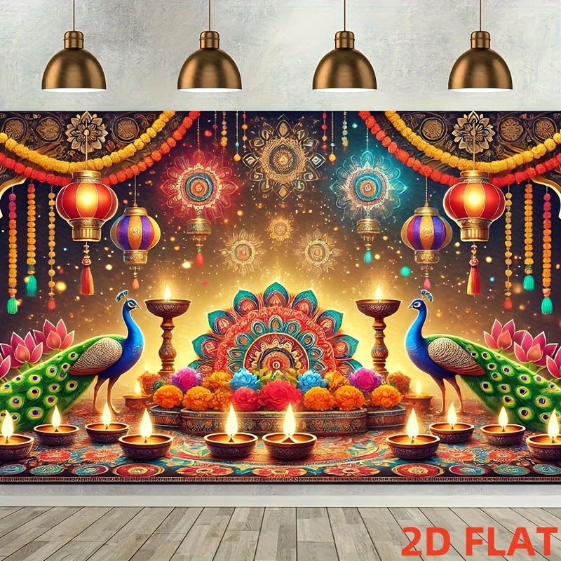 Diwali Peacock Lantern Tapestr - огляд і ціна Lighting Decoration For Diwali