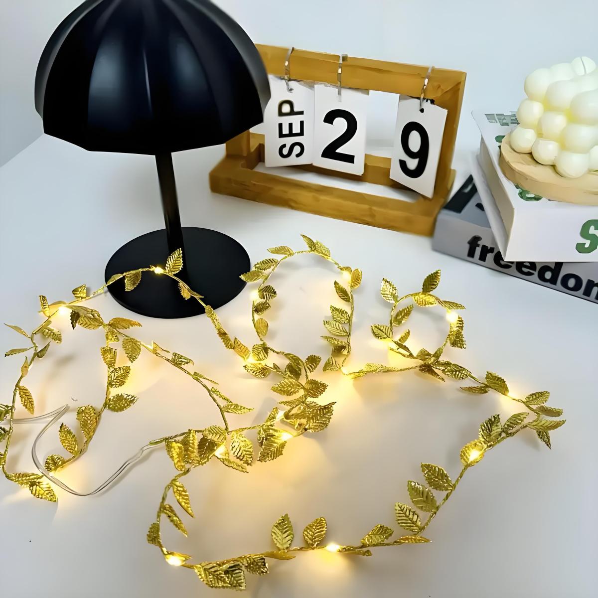 Led Romantic Golden Leaf Fairy - огляд і ціна Lighting Decoration For Diwali