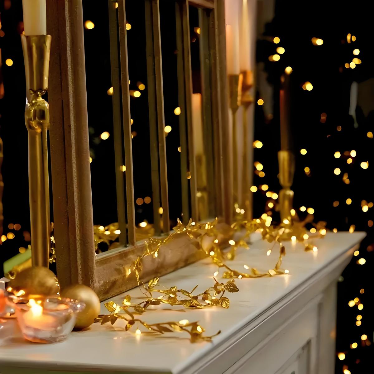 Led Romantic Golden Leaf Fairy - огляд і ціна Lighting Decoration For Diwali