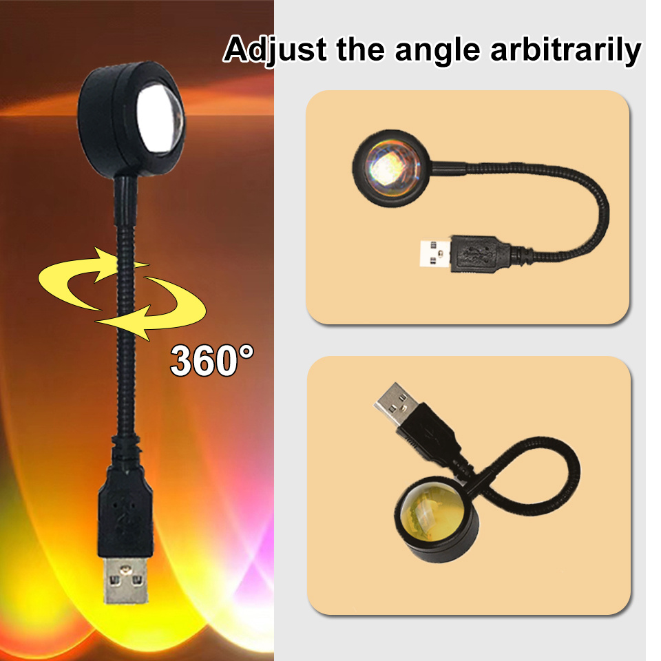1x USB Sunset Lamp LED Rainbow - огляд і ціна Sunset Lamp Projection