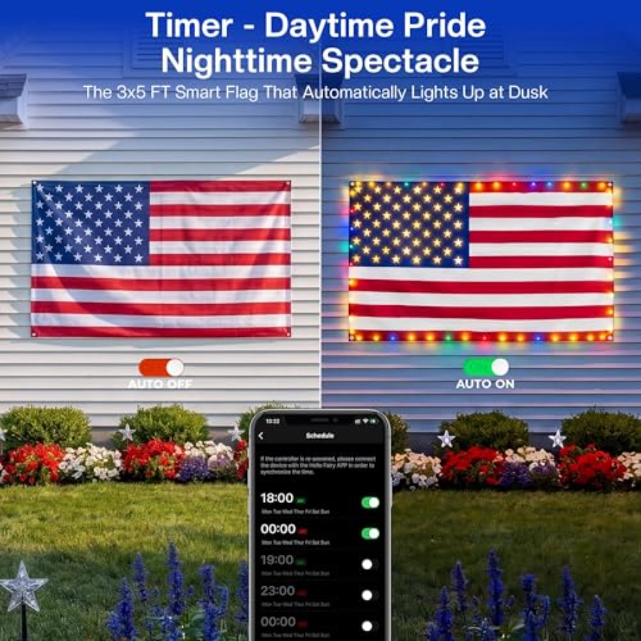 Smart Lighted American Flag 3x - огляд і ціна Up Lighting Decor