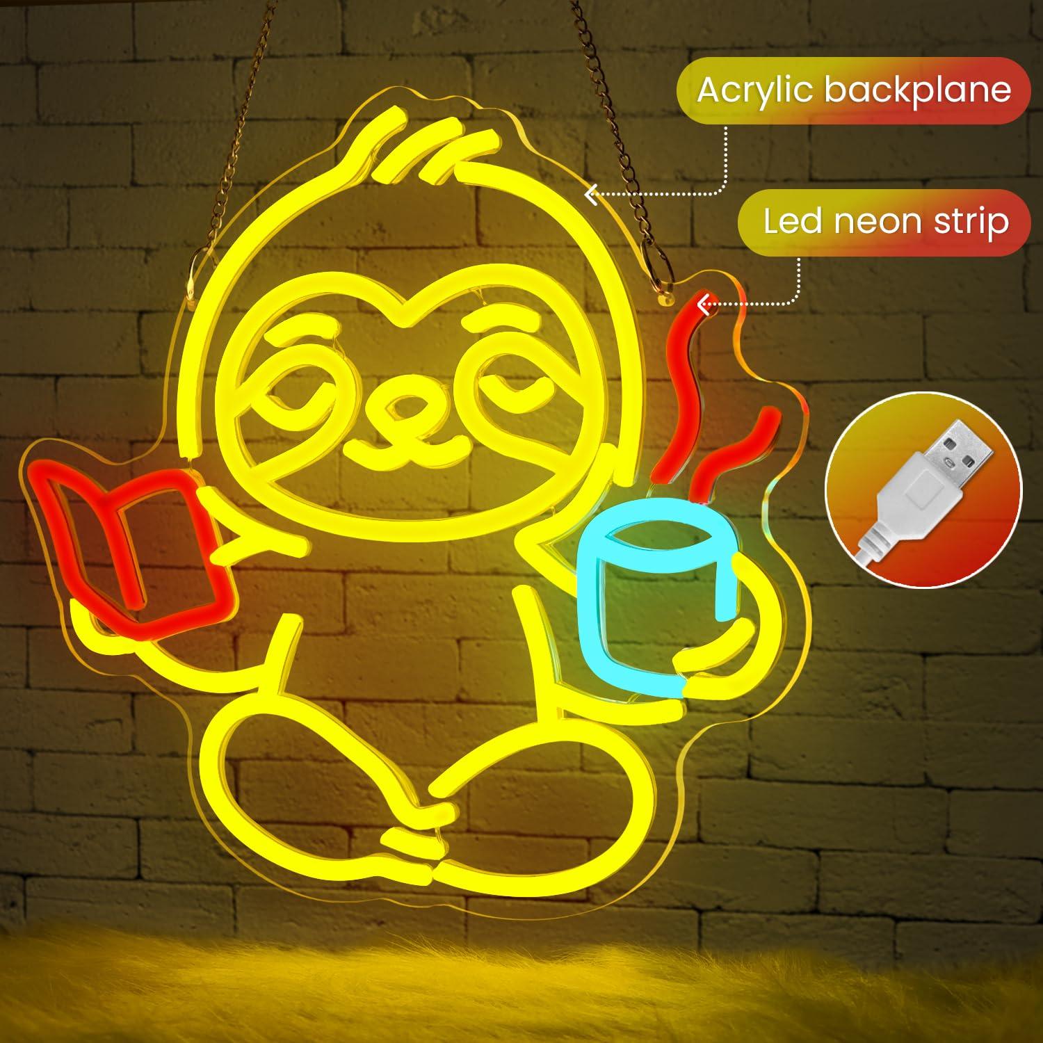 Sloth Neon Sign USB Dimmable L - огляд і ціна Lighting Decor For Home