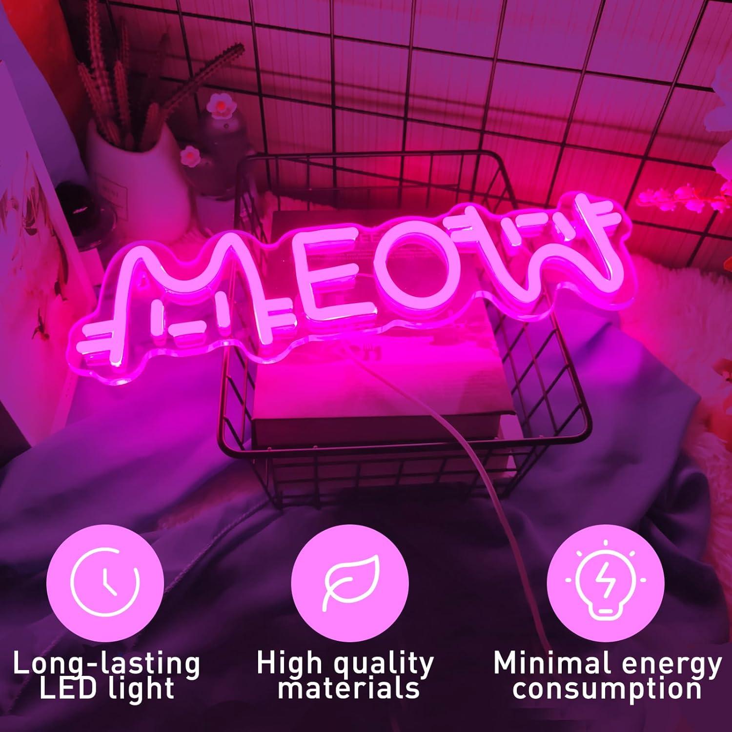 Meow Neon Sign Cat USB Powered - огляд і ціна Lighting Decor For Home