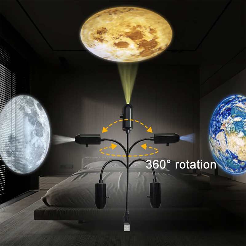 USB Ceiling Moon Earth Project - огляд і ціна Sunset Lamp Projection