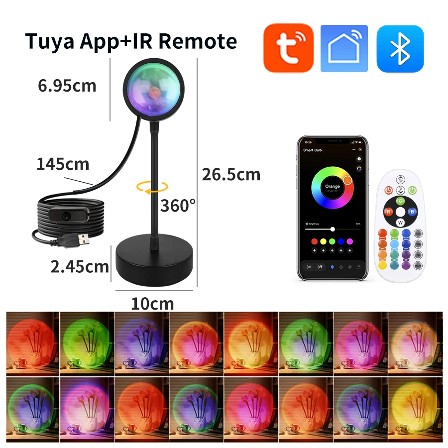 Smart Sunset Lamp Tuya USB Sun - огляд і ціна Sunset Lamp Projection