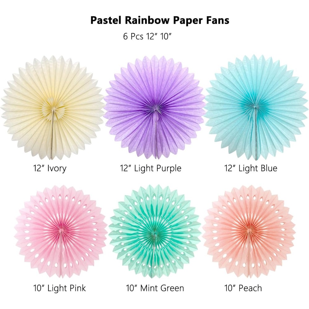 Pastel Rainbow Paper Fans Part - огляд і ціна Decor Lighting Fans