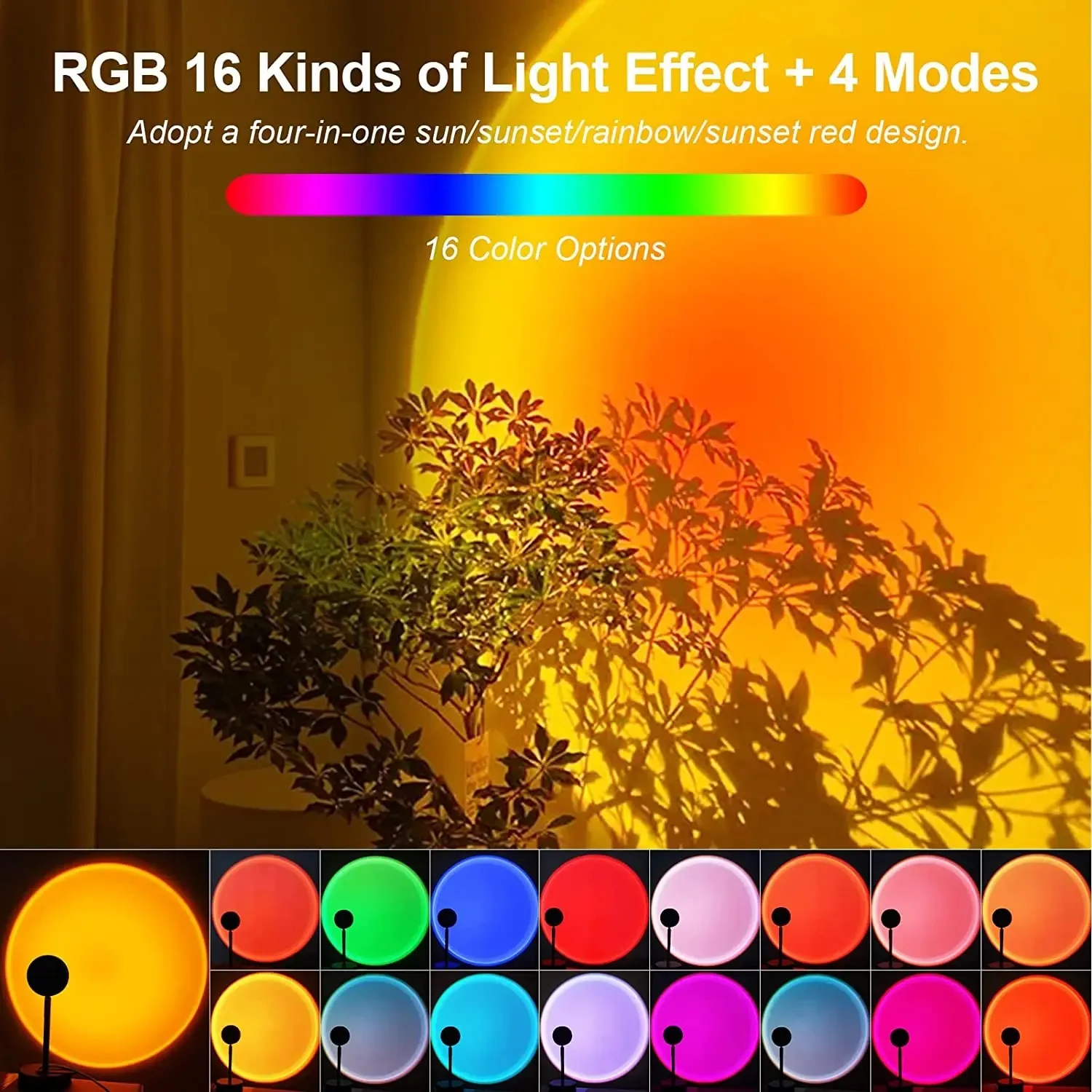 16 Color Sunset Lamp,RGB Mood  - огляд і ціна Sunset Lamp Projection